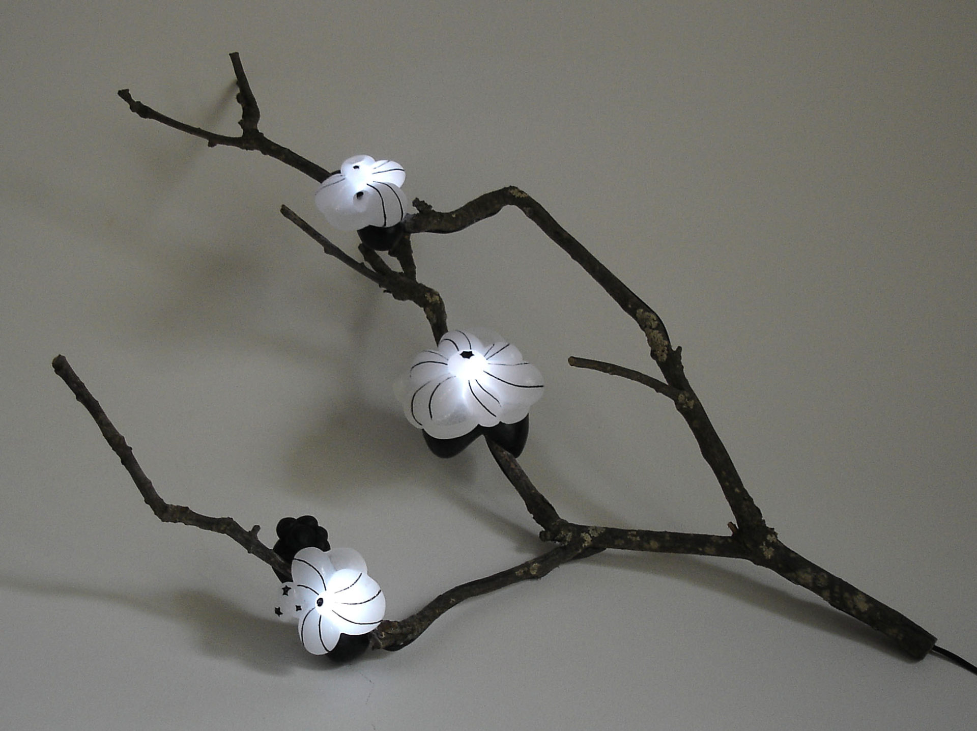 sculptures lumineuses branche arbre